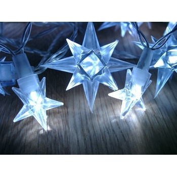 Světelný LED řetěz venkovní vnitřní, hvězdy, modrá, 4 m