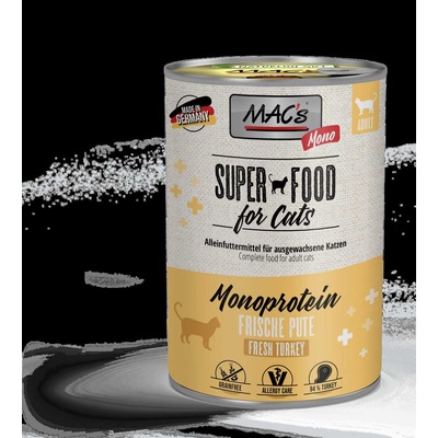 MAC's Mac’s Cat Turkey and carrot - Премиум консервирана храна за котки с чувствителен стомах, без зърно, с пуешко месо и моркови