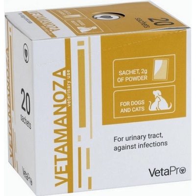 VetaPro Vetamanoza na podporu močového mechúra psov a mačiek 2 g x 20 sáčkov