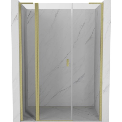 Mexen Mist L врата за душ кабина, отварящи се 135 см, прозрачни, матирано златно - 8A4L-135-001-55-00 (8A4L-135-001-55-00)