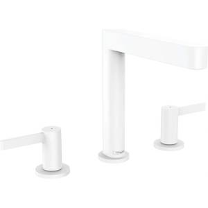 Hansgrohe Finoris - Смесител за мивка, монтаж с 3 отвора, с изход Push-Open, EcoSmart, бял мат 76034700 (76034700)