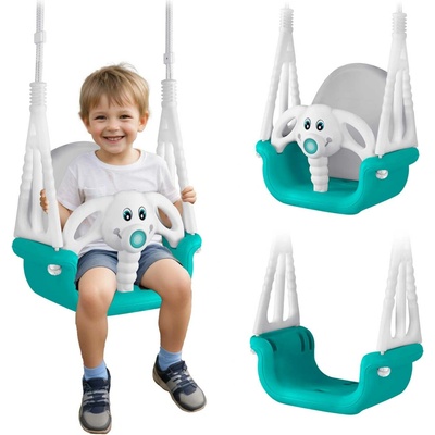 Ricokids Detská hojdačka sloník 3v1 tyrkysová