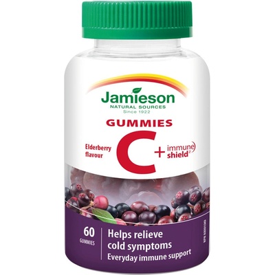 Jamieson Vitamin C+Immune Shield Gummies baza čierna 60 pastilek