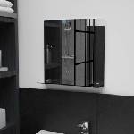 vidaXL Стенно огледало с рафт, 40x40 см, закалено стъкло (249436)