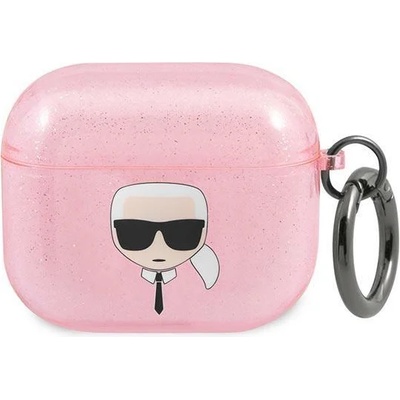Karl Lagerfeld Калъф Karl Lagerfeld KLA3UKHGP Glitter Karl`s Head, за Apple AirPods 3, розов (KF000839-0)