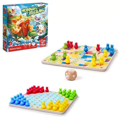 Настолна игра 3 в 1 Hape - Котешки остров (H1670)