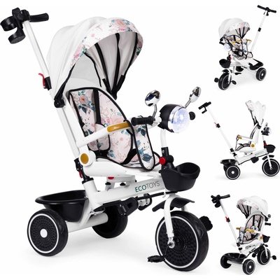 Ecotoys s otočným sedadlom a strieškou biela