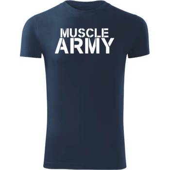 Image 1 of DRAGOWA Фитнес тениска с къс ръкав Muscle Army, синя, 180 г/м2 (4210)