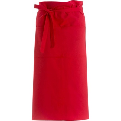 Bargear Dlouhá barmanská keprová zástěra s dvojitou přední kapsou Červená K514