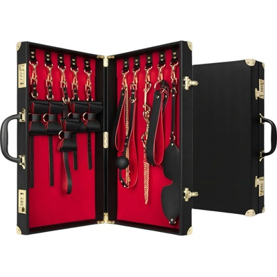 Bedroom Fantasies Bondage Suitcase PU Leather 11 ks, sada pre pokročilých bdsm