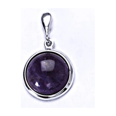 Čištín Stříbrný přívěsek přírodní ametyst P 1504B