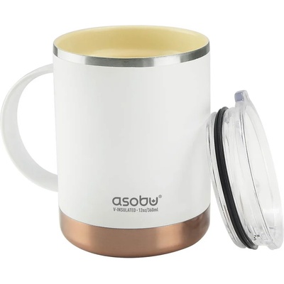 Asobu 360 мл бяла термо чаша с керамично покритие asobu от серия ultimate