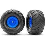 Traxxas колело 2.0/3.0", диск синьо отместване 19mm, гума Terra Groove (чифт)