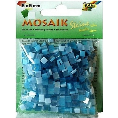 Folia Mozaikové kamienky tónované, 5 x 5 mm modrá