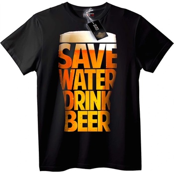 NOONEBRAND Тениска Пести вода, пий бира - 3XL, Black