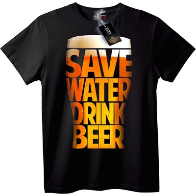 NOONEBRAND Тениска Пести вода, пий бира - 3XL, Black