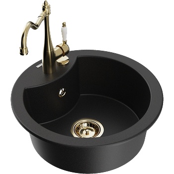 Mexen Diego гранитна кухненска мивка с 1 отделение с кухненски смесител (6512-77-670700-50)