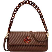 Tory Burch kabelka psaníčko KIRA MOTO QUILT SMALL přírodní kůže hnědá