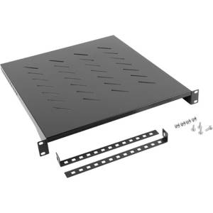 Lanberg Тава Lanberg AK-1005-B, 19", 1U, за комуникационен шкаф, 483x500x45мм, 25кг товароносимост, черна (AK-1005-B)