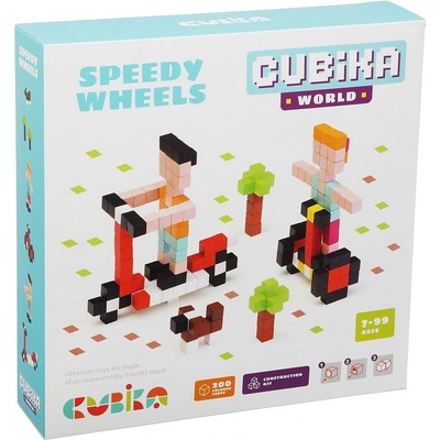 Cubika Дървен конструктор Cubika - Speedy Wheels, 200 части (15290)
