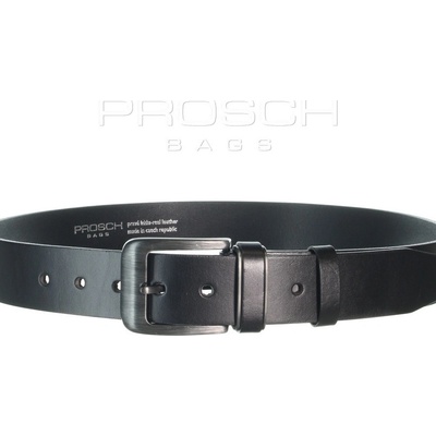 Prosch Bags kožený pásek jeans 02/PR01-125 černý