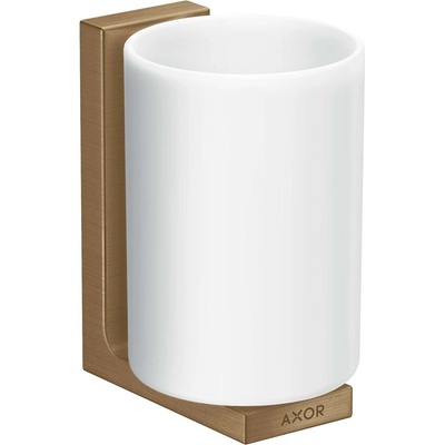 AXOR Universal Rectangular nádobka na ústnu hygienu s držiakom kartáčovaný bronz 42604140