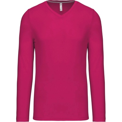 Kariban v-neck k358 / Мъжка тениска с дълъг ръкав - фуксия s (20k35831001)