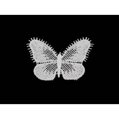 Textilní aplikace / nášivka krajkový motýl Varianta: 2 Off White, Balení: 10 ks