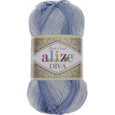 Příze Alize Diva batik 3282 jeansový melír