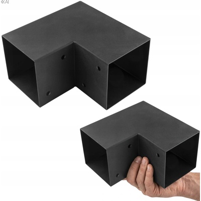 Domax Spojka na hranatú nosnú tyč čierna 102x206x204 mm GPL 100