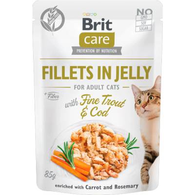 Капсула BRIT Care Cat Fillets in Jelly с фина пъстърва и треска 85 г