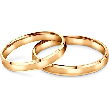 SAVICKI Сватбени халки: жълто злато, скосени, 3 мм