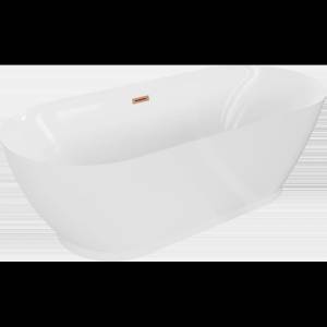 Mexen Roxy самостоятелна вана 180 x 85 cm, бяла, матиран меден преливник - 51201808500-65 (51201808500-65)