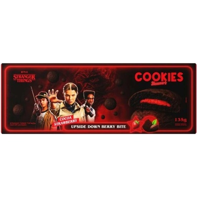 Yummer's Stranger Things kakaové sušenky s jahodovou náplní 135 g