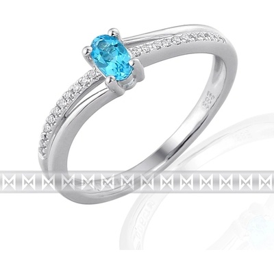 Klenoty Budín Luxusní diamantový zlatý prsten s modrým topazem 3861133 0 54 93