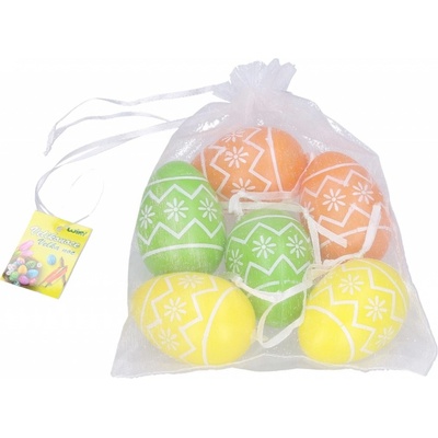 Vajíčko dekorační plastové různé barvy 4x6 cm, 6 ks – Zboží Dáma