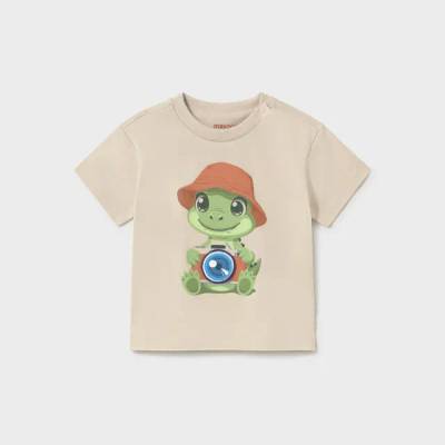 MAYORAL Тениска къс ръкав play фотоапарат в бежово за бебе момче Mayoral