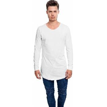 Urban Classics Prodloužené pánské triko s dlouhým rukávem bílá