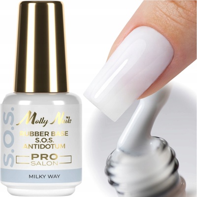 Kaučuková báze MOLLYNAILS 15g S.O.S. Antidotum Pro Salon Milky Way