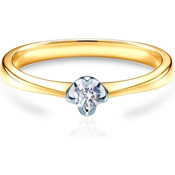 SAVICKI Годежен пръстен Solitaire: два цвята злато. диамант