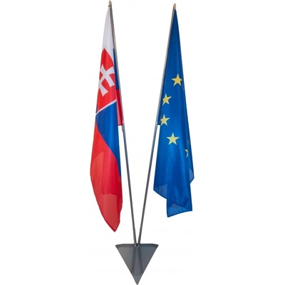 Komplet: interiérový stojan + vlajky - stojan 2-ramenný + SR a EU
