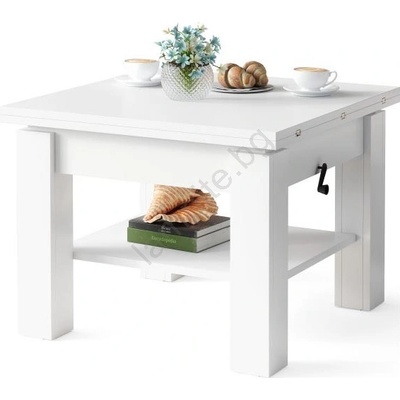 Mazzoni Разтегателна холна/трапезна маса с повдигащ плот caleb бяла (mz0033)