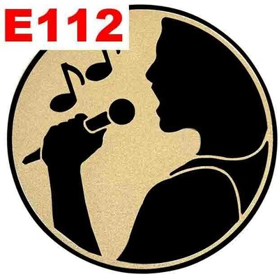 Emblém E112 ZPĚV/KARAOKE umístění na sportovní pohár nebo medaili 25 mm