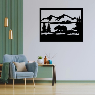 Obraz - medveď v divočine Veľkosť rámu: 49x32cm