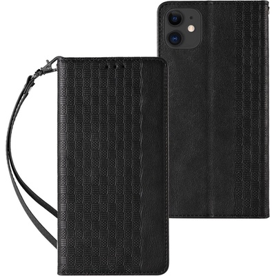 HQWear Калъф с отделение за карти с висулка/каишка Magnet Strap Case за iPhone 12, черен (9145576250068)