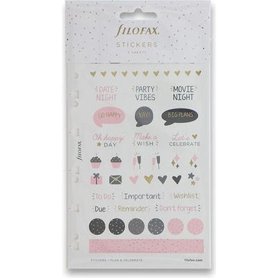 Filofax Samolepky Confetti náplň osobních A5 diářů 6 listů