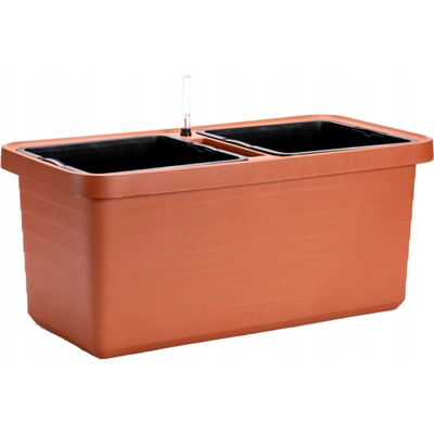 Plastia Truhlík samozavlažovací Berberis DUO plastový terakotový - 80x39x35cm