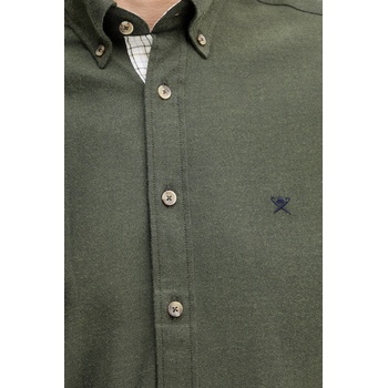 Hackett Памучна риза Hackett London в зелено с кройка по тялото с яка с копче HM3010413 (HM3010413)