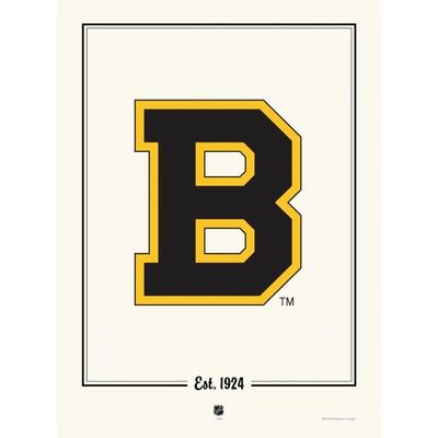 Mustang Plagát Boston Bruins NHL 100th Anniversary 12" x 16" Large B