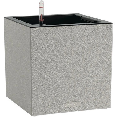 Lechuza Canto Slatestone plastový kvetináč 30 x 30 x 30,8 cm bridlicovo sivý